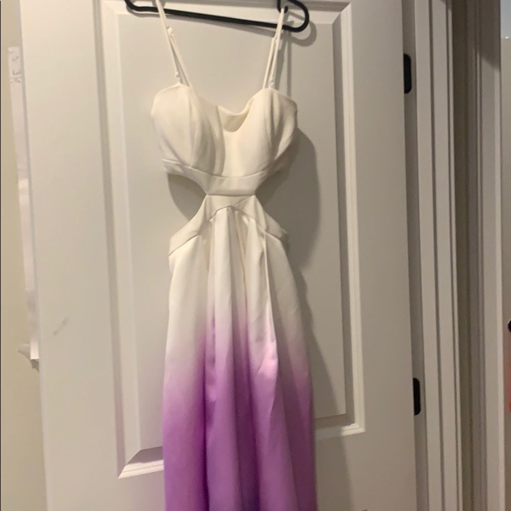 DECODE 1.8 WHITE/PURPLE OMBRÉ PROM DRESS
